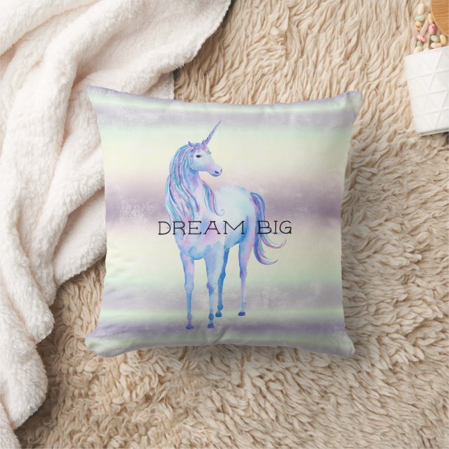 Purple White Unicorn Dream        Cushion (Blanket)
