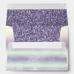 Purple White Unicorn Sparkle Glitter Dream       Envelope