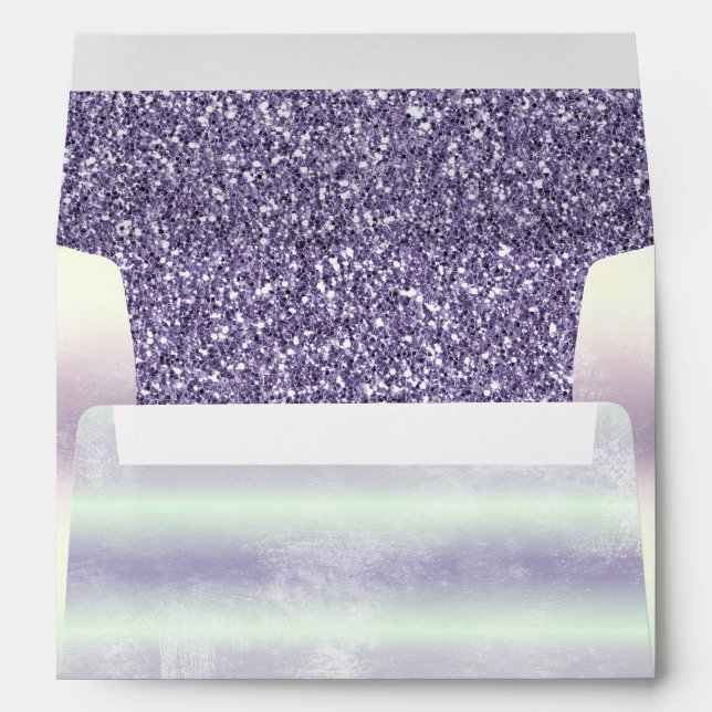 Purple White Unicorn Sparkle Glitter Dream       Envelope (Back (Bottom))