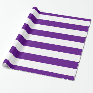 Purple, White XL Stripes Pattern Wrapping Paper