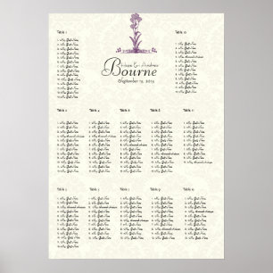 Purple Wild Flower Branch Seating Chart