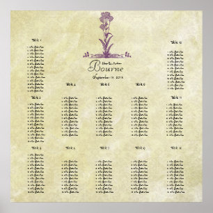 Purple Wild Flower Branch Seating Chart