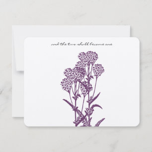 Purple Wild Flower Branch Wedding RSVP Card