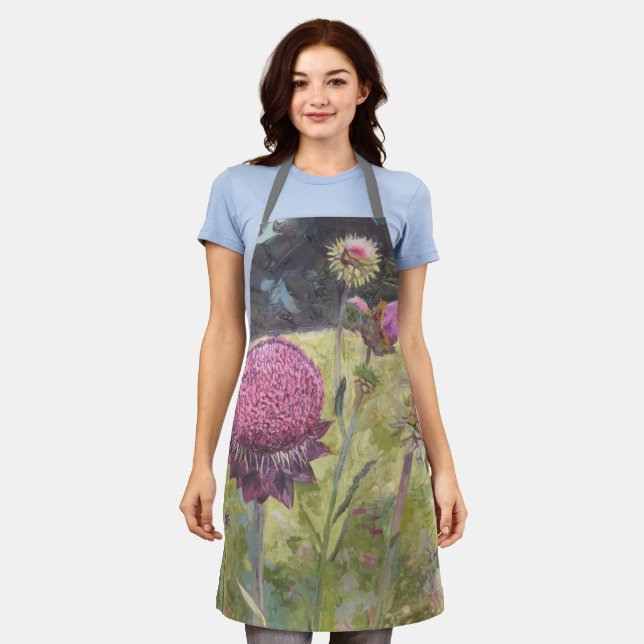 Purple Wild Flowers Apron (Worn)