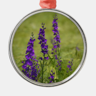 Purple Wild Flowers in the field Metal Ornament