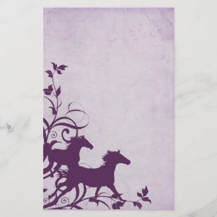 Purple Wild Horses Stationery