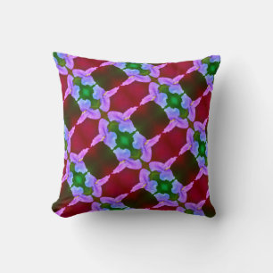 Purple Wild Orchid Flower Abstract Pattern Cushion