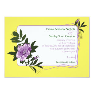 Violet And Yellow Sample Wedding Invitations 8