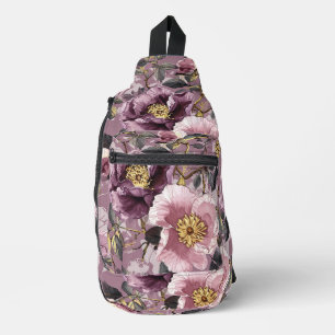 Purple Wild Roses Print Cut Sew Bag