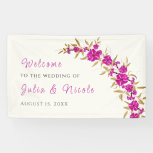 Purple Wild Trumpet Vine Flower Garden Wedding Banner
