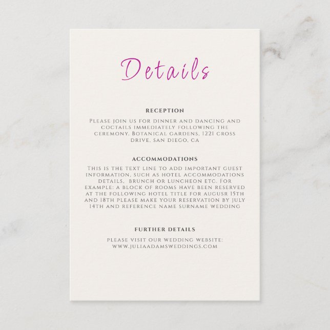 Purple Wild Trumpet Vine Flower Garden Wedding Enclosure Card (Front)