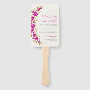 Purple Wild Trumpet Vine Flower Garden Wedding Hand Fan