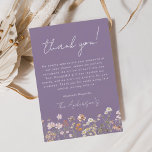 Purple Wildflower Baby in Bloom Baby Shower Thank You Card<br><div class="desc">Express your gratitude in style with our Wildflower Baby Shower Thank You Cards from our Party Collection. These cards are a delightful and meaningful addition to your baby shower, allowing you to thank your guests with a touch of rustic elegance. Each thank you card in this collection features delicate wildflower...</div>