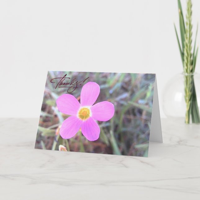 Purple Wildflower Blank Thank You Card (Front)