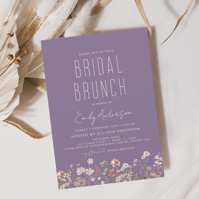 Purple Wildflower Bridal Brunch Shower Invitation Flyer (Creator Uploaded)