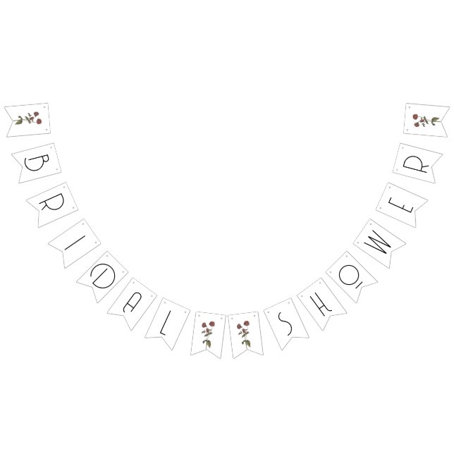 Purple Wildflower Bridal Shower Decor White Bunting (All)