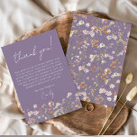 Purple Wildflower Bridal Shower Thank You Card<br><div class="desc">Express your gratitude with our Wildflower Bridal Shower Thank You Card. This beautifully designed card captures the essence of nature's charm, featuring vibrant wildflowers against a warm terracotta backdrop. The delicate wildflowers symbolise the beauty and uniqueness of each moment shared during the bridal shower. The terracotta colour palette adds a...</div>