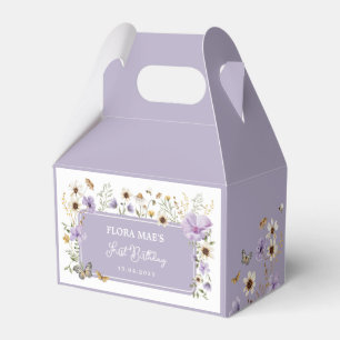 Purple Wildflower Butterfly Garden Birthday Favour Box