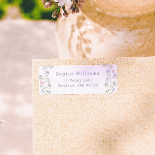 Purple Wildflower Classic Return Address Label
