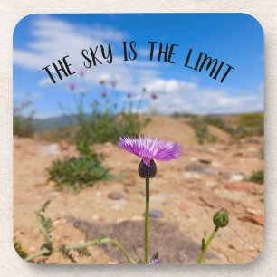 Purple Wildflower Desert Landscape Personalised Coaster