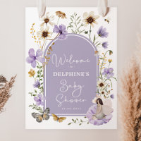Purple Wildflower Fairy Baby Shower Welcome