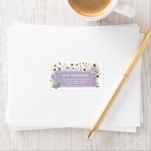 Purple Wildflower Fairy Garden Return Address Label