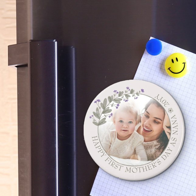 Purple Wildflower First Mother's Day Photo Magnet (Creator Uploaded)
