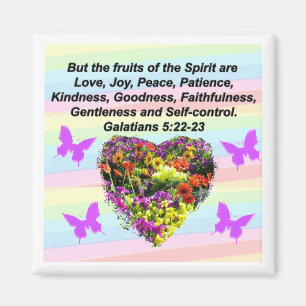 PURPLE WILDFLOWER FRUIT OF THE SPIRIT GALATIANS 5 MAGNET