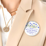 Purple wildflower hard of hearing pin badge deaf<br><div class="desc">Help make people aware that you can't hear clearly with this pretty button badge. This "hard of hearing" badge with purple and mauve wildflowers is elegant but still conveys the message of your hearing impairment. A great gift or stocking filler for a deaf person. The watercolor illustration is unique to...</div>