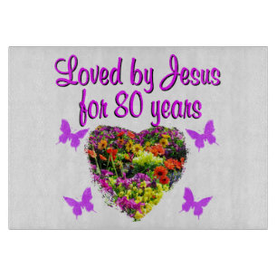 PURPLE WILDFLOWER LOVED BY JESUS FOR 80 YEARS CUTTING BOARD