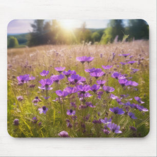 Purple Wildflower Meadow Mouse Pad
