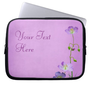 Purple Wildflower on Purple Laptop Sleeve