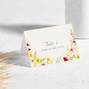 Purple Wildflower Orchid Wreath Wedding Place card