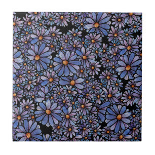 Purple Wildflower Pattern                          Ceramic Tile