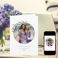 Purple Wildflower Photo Frame Happy Mother's Day