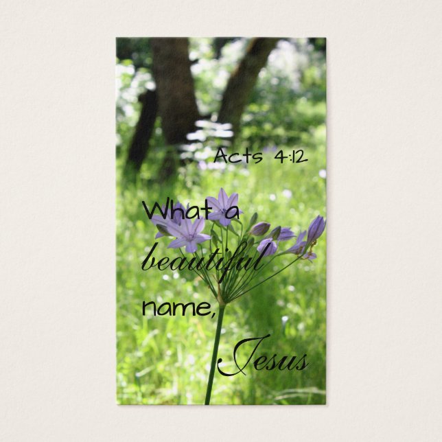 Purple Wildflower Salvation Bible Card (Front)