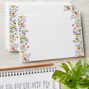 Purple Wildflower Summer Floral Wedding Envelope