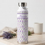 Purple Wildflower Watercolor Monogram Name Water Bottle<br><div class="desc">This monogram name Purple Sage Green Lavender pattern would look beautiful in your home,  accessorizing your living space to new a new heightened look. If you would like to personalize this product,  please contact the designer.</div>