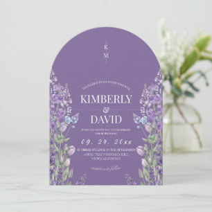 Purple Wildflower Wedding Invitation