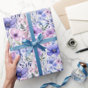 Purple Wildflower Wrapping Paper