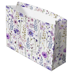 Purple Wildflowers Birthday Botanical Gift Bag