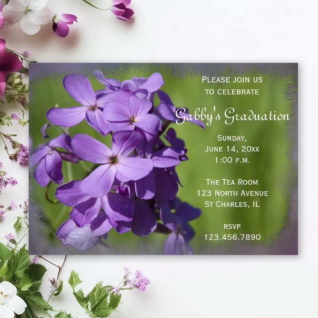 Purple Wildflowers Graduation Party Invitation (Creator Uploaded)