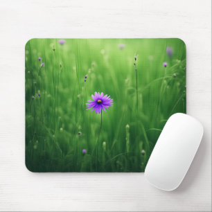 Purple Wildflowers In Field Mouse Pad
