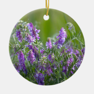 Purple Wildflowers Photo Ornament
