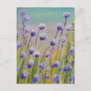 Purple wildflowers postcard