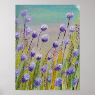 Purple wildflowers poster