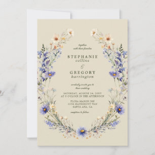 Purple Wildflowers Wedding Invitation