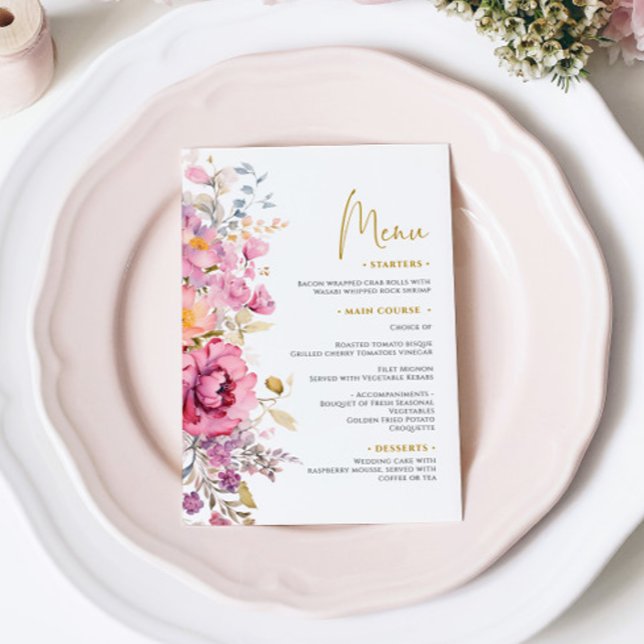 Purple Wildflowers Wedding Menu (Creator Uploaded)