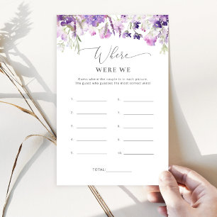 Purple wildflowers Were were we bridal shower game