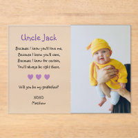 Purple Will You Be My Godfather Proposal Baptism